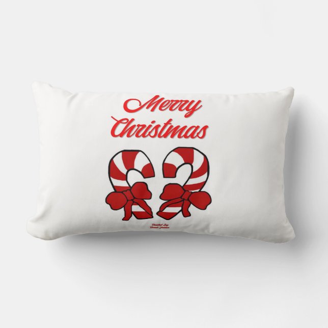 Rectangle Sucres de canne de Noël Lumbar Coussin (Recto)