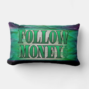 Rectangle Suivez le Coussin Money - Grunge Lumbar