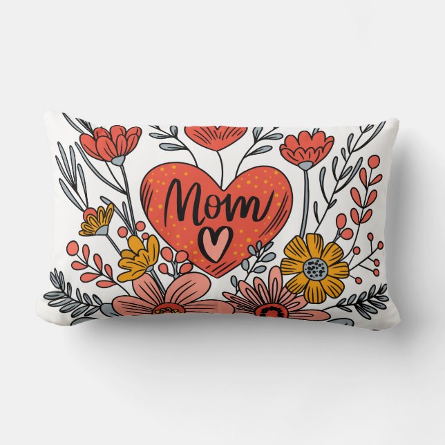 Rectangle Super Mom Floral Coussin (Recto)