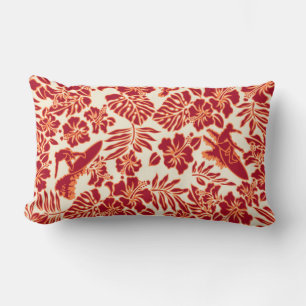 Rectangle Surf Pareau Hawaiian réversible Lumbar Coussin