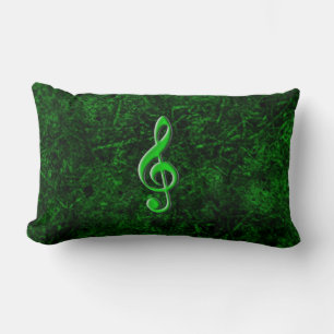 Rectangle Symbole de note de musique verte Coussin Lombaire