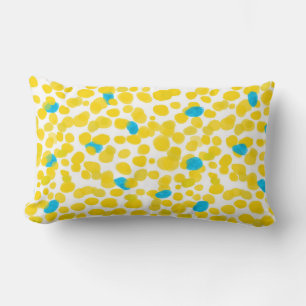 Rectangle Taches jaunes d'été Coussin personnalisé avec impr