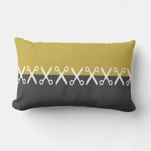 Rectangle Taie de coussin élégant à motif de ciseaux ouverts