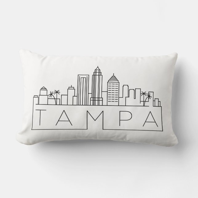 Rectangle Tampa, Floride Coussin Skyline Lumbar (Recto)