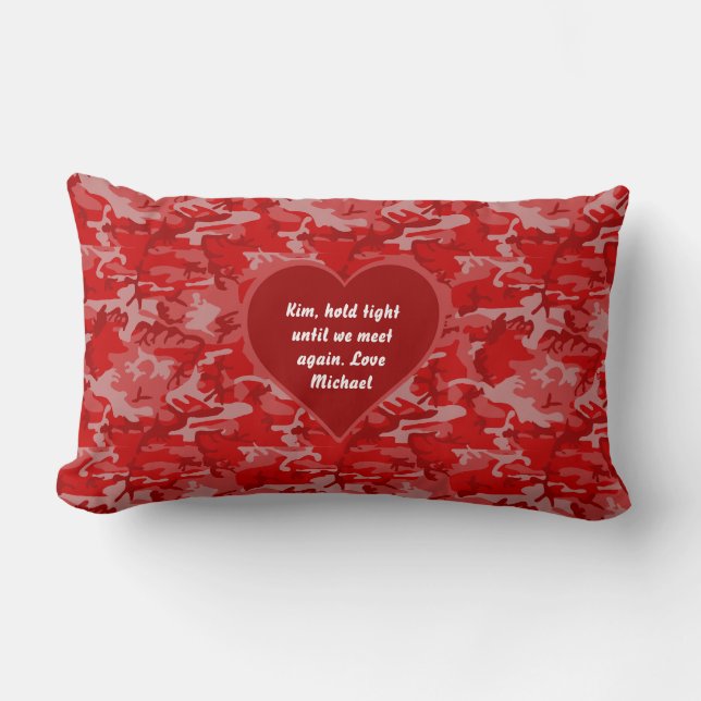Rectangle Tenez le Coussin Valentine Camo Rouge Serré -Perso (Recto)