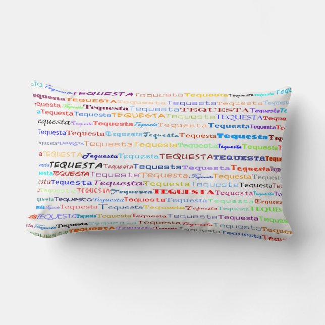 Rectangle Tequesta Texte Design II Lumbar Coussin (Recto)