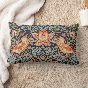 Rectangle Thief fraise William Morris Lumbar Coussin