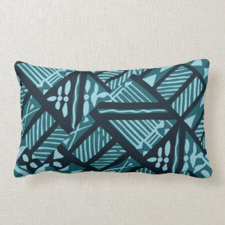 Rectangle Tissu turquoise tropical 13" de Tapa" coussin x20