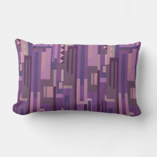 Rectangle Tons mauve abstrait motif coussin de bois