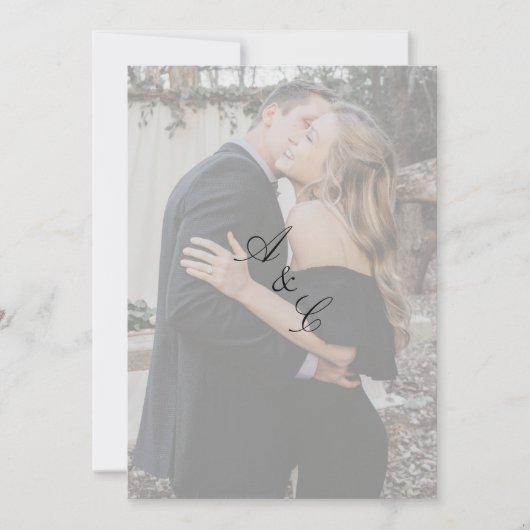 Rectangle Transparant Faux Vellum Elegant Photo Kaart (Voorkant)