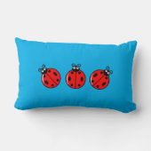 Rectangle Trois petits Ladybugs - Lumbar Coussin 13" x 21" (Verso)