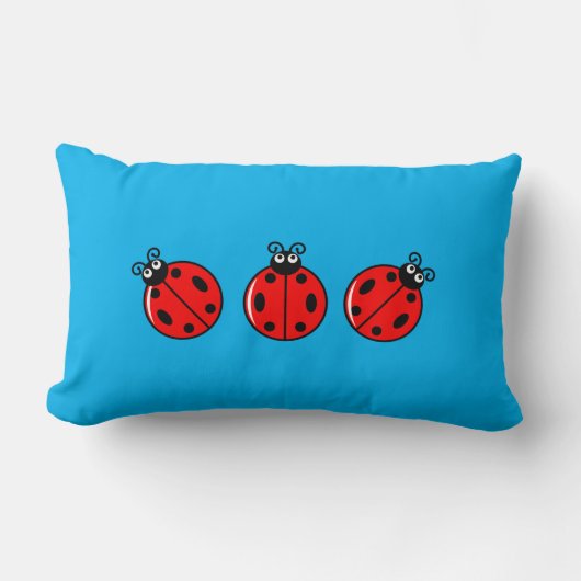 Rectangle Trois petits Ladybugs - Lumbar Coussin 13" x 21" (Recto)