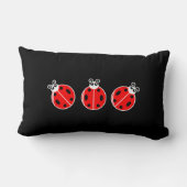 Rectangle Trois petits Ladybugs - Lumbar Coussin 13" x 21" (Verso)