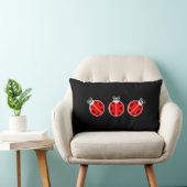 Rectangle Trois petits Ladybugs - Lumbar Coussin 13" x 21" (Chaise)
