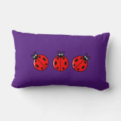 Rectangle Trois petits Ladybugs - Lumbar Coussin 13" x 21" (Verso)
