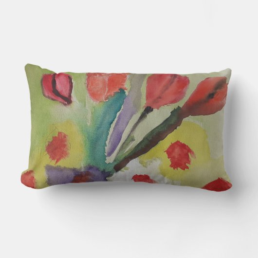 Rectangle Tulipes Abstraites Jeter Coussin (Recto)