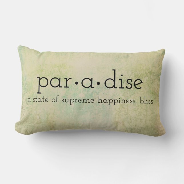 Rectangle typographie citation paradis coussin sur les coule (Recto)