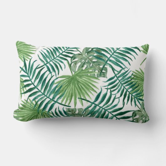 Rectangle Un coussin lombaire plus vert de jet de palmettes (Recto)