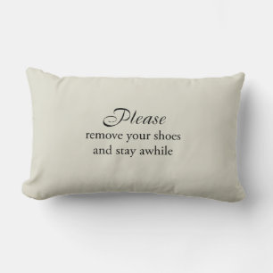 Rectangle Veuillez retirer vos chaussures et rester Coussin