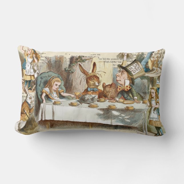 Rectangle Vintage Alice à Wonderland Lumbar Coussin (Recto)