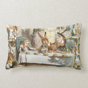 Rectangle Vintage Alice à Wonderland Lumbar Coussin