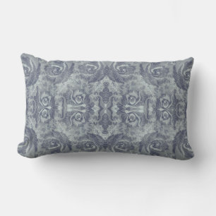 Rectangle Vintage Damask Floral Patch Bleu clair - Coussin