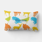 Rectangle Vintage Moderne Animaux forestiers Coussin (Verso)