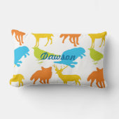 Rectangle Vintage Moderne Animaux forestiers Coussin (Recto)