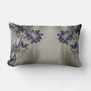 Rectangle Violet Avec Coussin de Lumbar Floral Gris