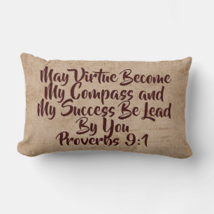 Rectangle Virtue Be My Comass Reversible Tan/Strike Coussin