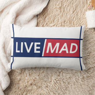 Rectangle VIVE FOU – Coussin de motivation audacieux (Blanc)