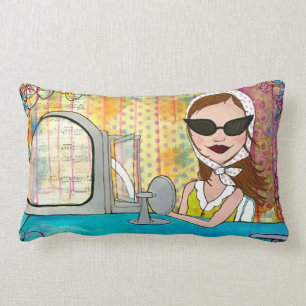 Rectangle "Vivent le coussin dans soleil"