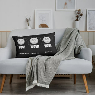 Rectangle Waouh expressionsans lune visage lombaire coussin