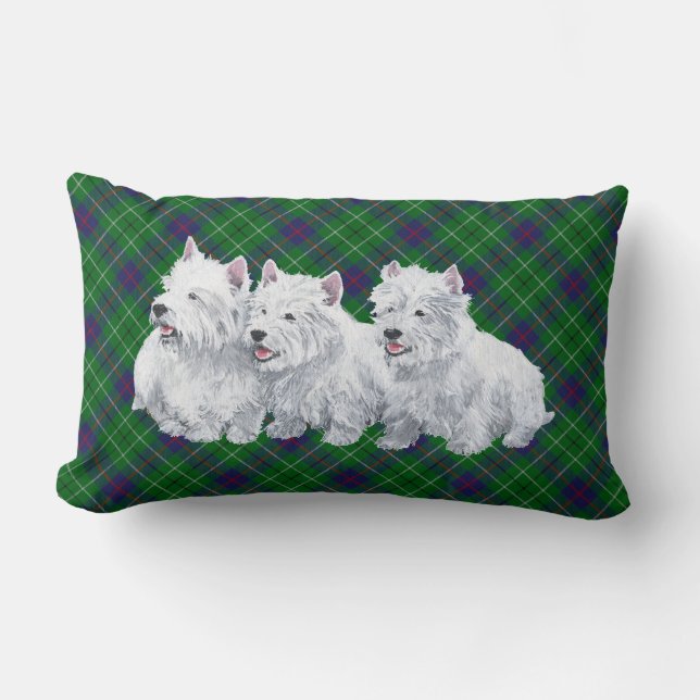 Rectangle Westie sur COUSSIN Tartan (Recto)