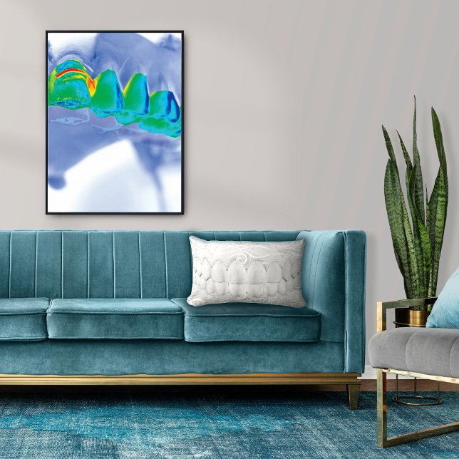 Rectangle White Teeth Smile Dental Art Coussin (Office Supply)