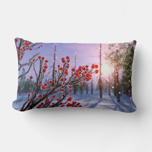 Rectangle Winterberry en Coussin de glace (Recto)
