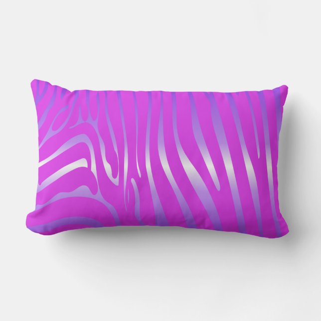 Rectangle Zesty Zebra Pink Lumbar Coussin (Recto)