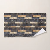 Rectangles Bleu Marine Crème Marron (Serviette à main)