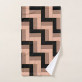 Rectangles géométriques Brown Mocha Noir (Serviette à main)