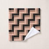 Rectangles géométriques Brown Mocha Noir (Gant de toilette)