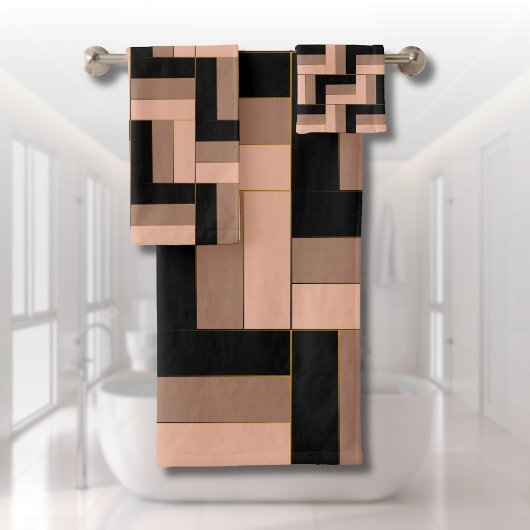 Rectangles géométriques Brown Mocha Noir