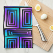 rectangles géométriques serviette de cuisine (Quart Plié)