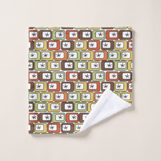 Rectangles rétro avec Starbursts (Gant de toilette)