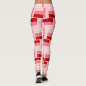 Rectangles rouges et roses Leggings (Dos)