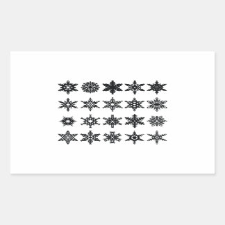Rectangulaire 20 Sticker Snowflake Bundle, Flake Winter