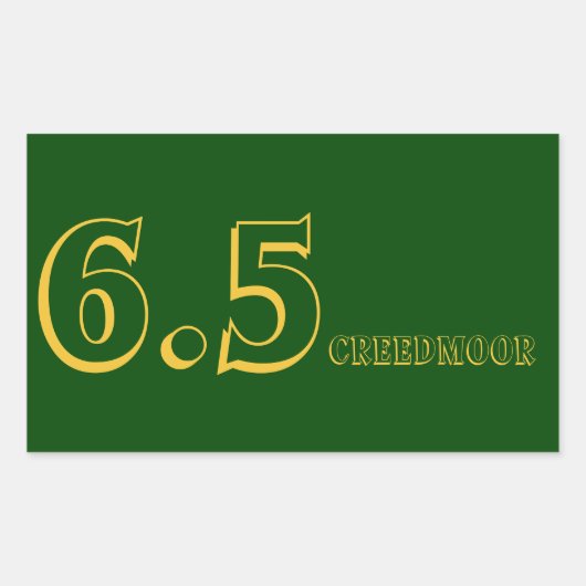 Rectangulaire 6.5 Sticker pour munitions Creedmoor (Devant)