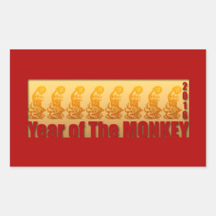 Rectangulaire 8 singes pour Sticker du Nouvel An Chinois 2016