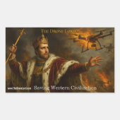 Rectangulaire A sticker of The Drone Lord fighting (Devant)