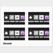 Rectangulaire Aces Run on Cake Sticker Dark (Feuille)