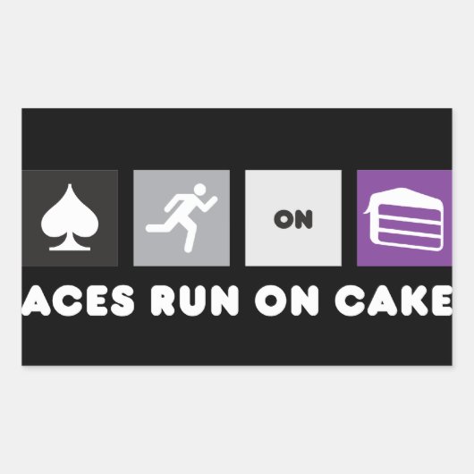 Rectangulaire Aces Run on Cake Sticker Dark (Devant)